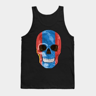 Mongolia Flag Skull - Gift for Mongolian With Roots From Mongolia Tank Top